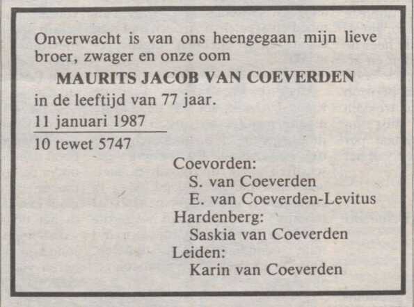 Maurits Jacob van Coeverden