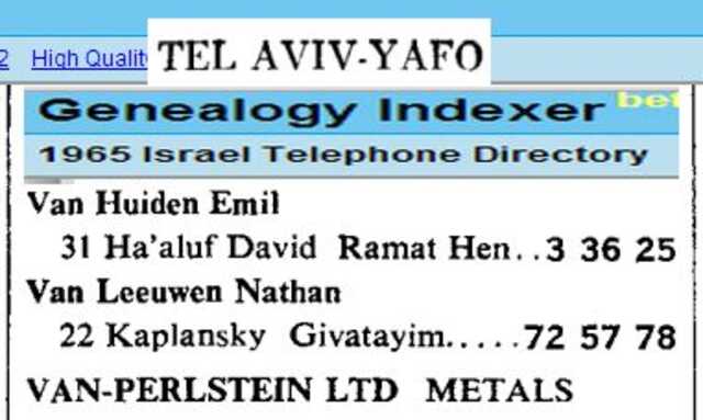Emil in the Tel Aviv thelephonebook of 1965