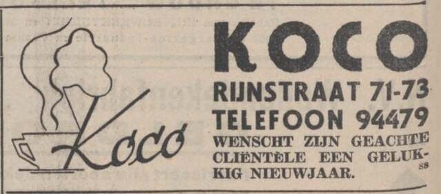 Nieuw Israëlietisch Weekblad, 13 september 1939, pag. 20. Nieuwjaarswensen (Rosj Hasjana) ijssalon Koco te A'dam.