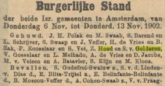 Bron: Nieuw Israelietisch weekblad 14 nov 1902