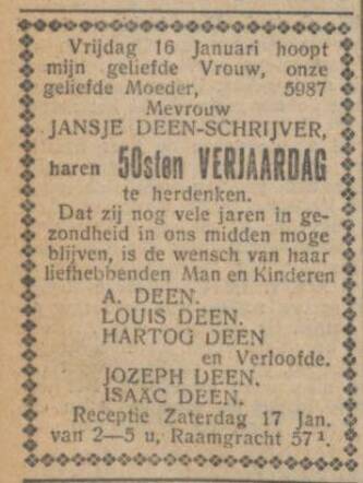 Bron: Nieuw Israelitisch weekblad 9-1-1934