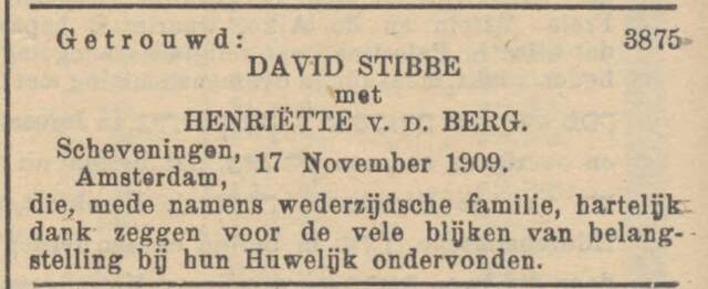 Huwelijk David en Henriëtte.