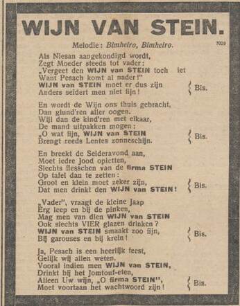 Advertentie voor 'Wijn van Stein'.