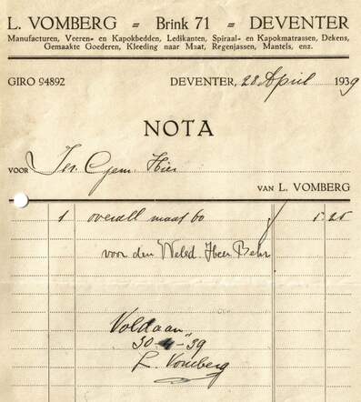 Nota van L. Vomberg 28-4-1939