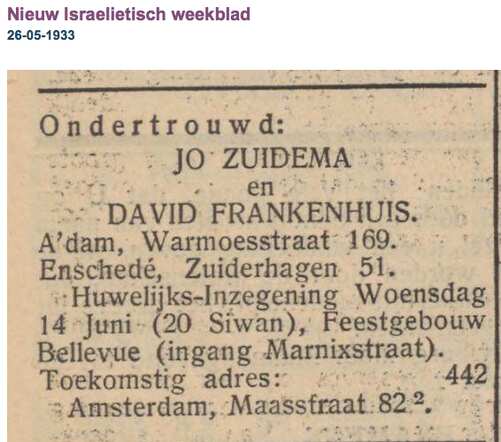 Ondertrouwd Johanna Zuidema en David Frankenhuis