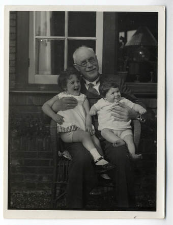 Thérèse Paulina van Os (left) and Suzette Charlotte van Os with their gandfather