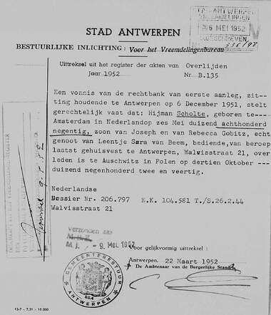 Overlijdensakte Hijmann Scholte