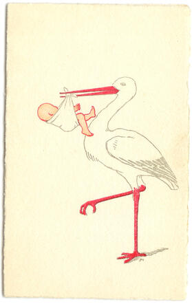 The front of the birth announcement of Juda (Julius) van Ploeg