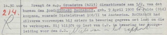 Politierapport 09-09-1942 Sighard Bacharach
