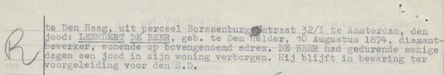 Politierapport Leendert de Beer