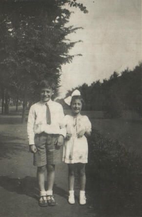 Helena Rabbie with her brother Maurice (who survived the war)