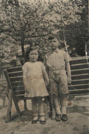 Helena Rabbie with her brother Maurice (he survived the war)