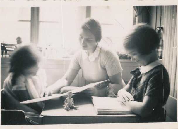 Ellen Sophie (right) and Marguerite (Margrit) Raiss with their nanny Maria (the donor of the photo)