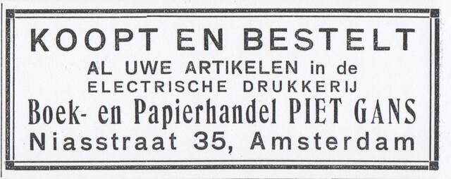 Kleine advertentie.