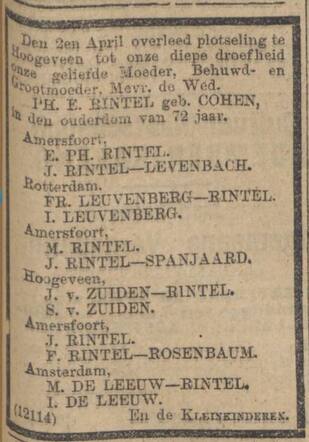 Peternella Rintel- Cohen   Alg Handelsbald 4-4-1912