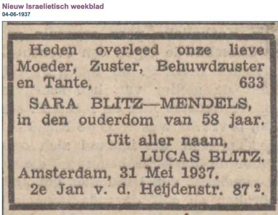 Saartje Blitz-Mendels