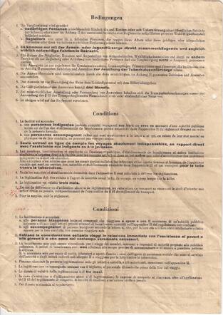 Naomi Kohn Ausweis Switzerland. Back of permit.