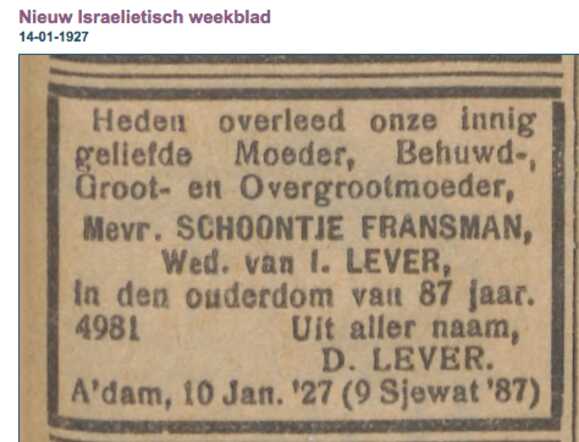 Schoontje Lever-Fransman