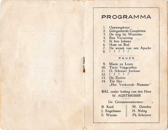 Programma Bar Mitswa van Philip Schrijver