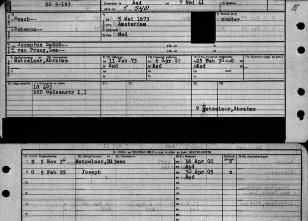 SAA archiefkaart Rebecca Swaab 5-5-1873
