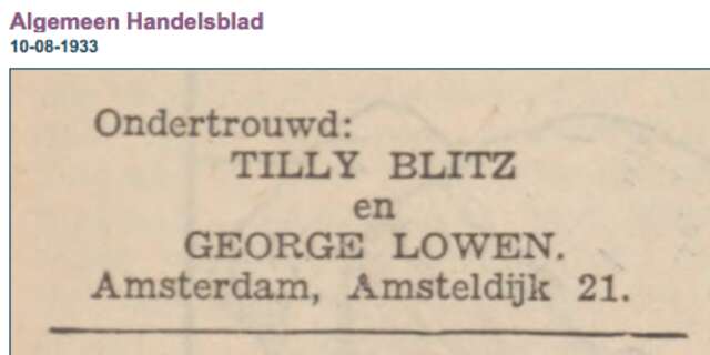 Tilly Blitz en George Lowen