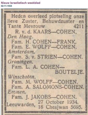 Reina Abraham van der Kaars-Cohen