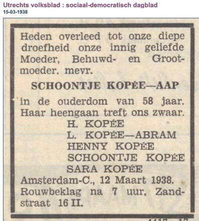 Schoontje Kopee-Aap