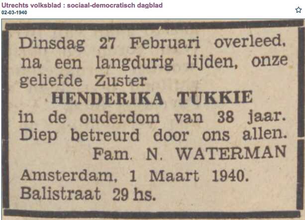 Ribca (Hendrika) Tukkie