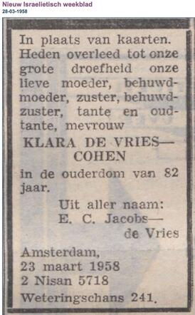 Klara de Vries-Cohen