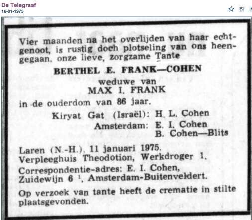 Bertha Emilia Frank-Cohen