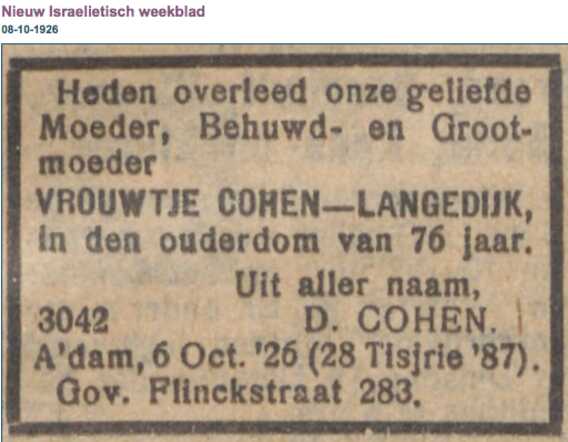 Vrouwtje Cohen-Langedijk