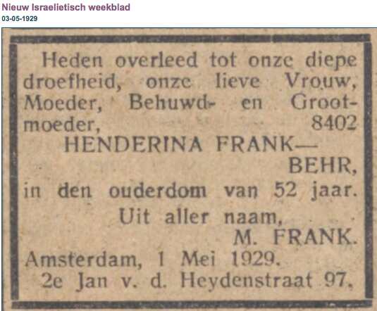 Henderina Frank- de Behr