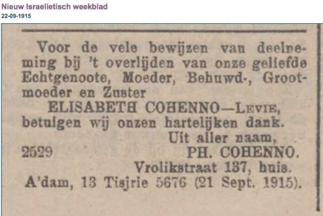Betje (Elisabeth) Cohenno-Levie