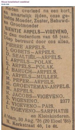 Sientje Arpels-Vijevano