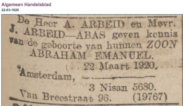 Abraham Emanuel Arbeid