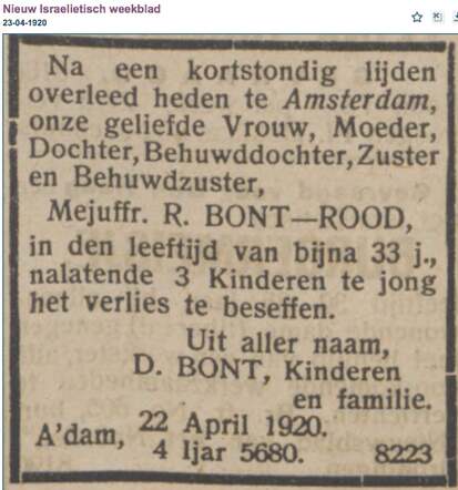 Moeder van Judith Bont