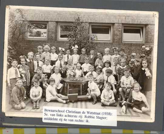 Salomon (Robbie) Slagter (back row, 5th from the left). School photo- Christiaan de Wetschool, 1938