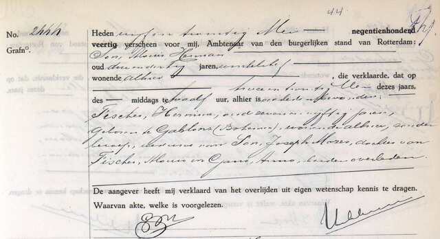 Son 1940 Hermina Fischer overl