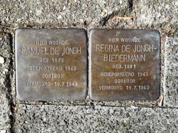 Struikelstenen Samuel en Regina de Jongh-Biedermann Eindhoven