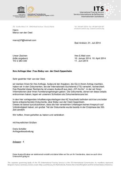 transportlijst Betsij van der Oest