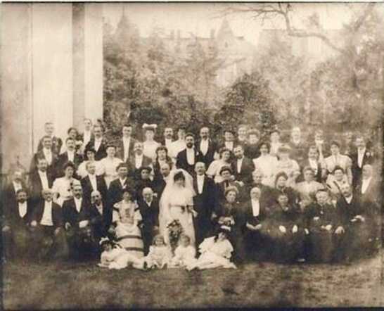 Trouwfoto 14 juli 1907 Lubeck Huwelijk van Dina Mecklenburg en Marcus Blitz
