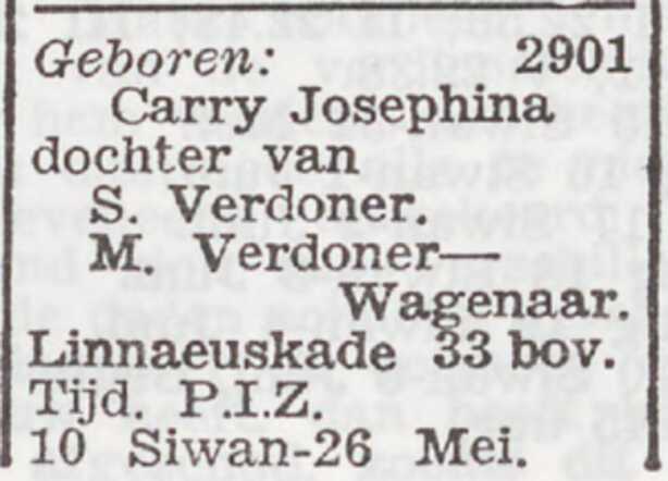 Carry Josephina Verdoner