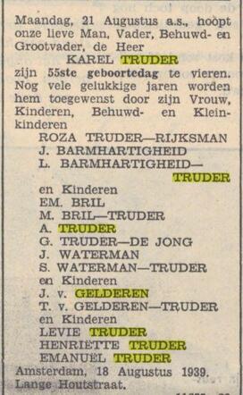 Bron: Utrechts Volksblad 19-8-1939