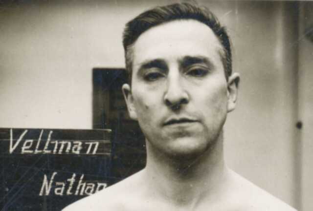 Nathan Velleman, foto genomen in gevangenschap.