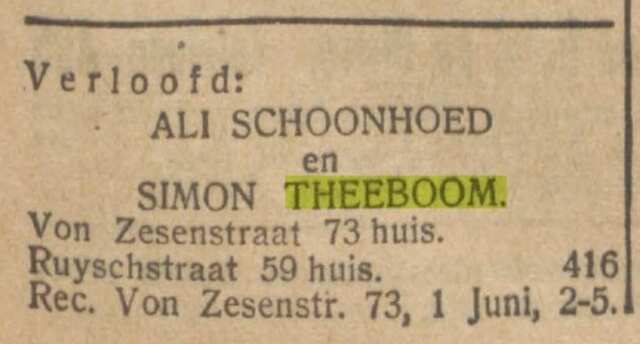 Verloving Ali Schoonhoed en Simon Theeboom