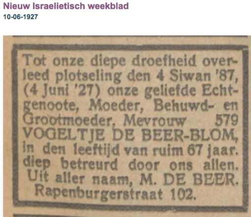 Vogeltje de Beer-Blom