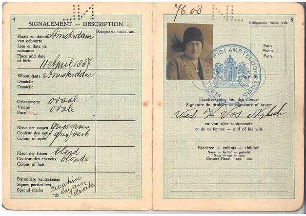 Kaatje Vos-Nijkerk, Paspoort 1929