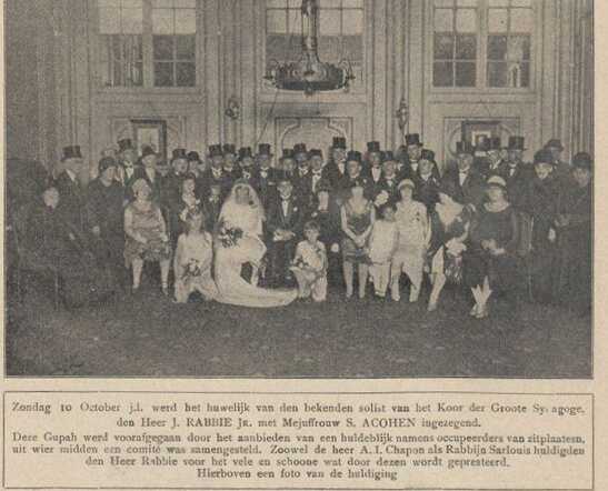 Huwelijksfoto van Jo Rabbie en Simcha Acohen.