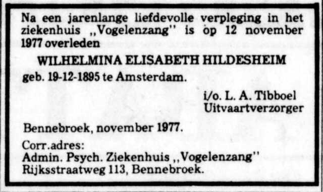 Wilhelmina Elisabeth Hildesheim