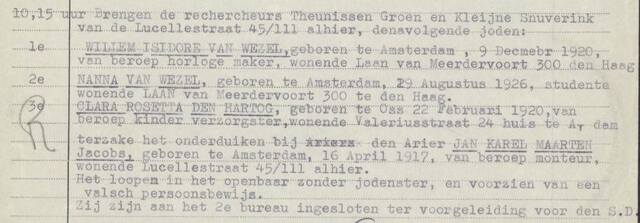 Willem en Nanna van Wezel-21-01-1943-Politierapport